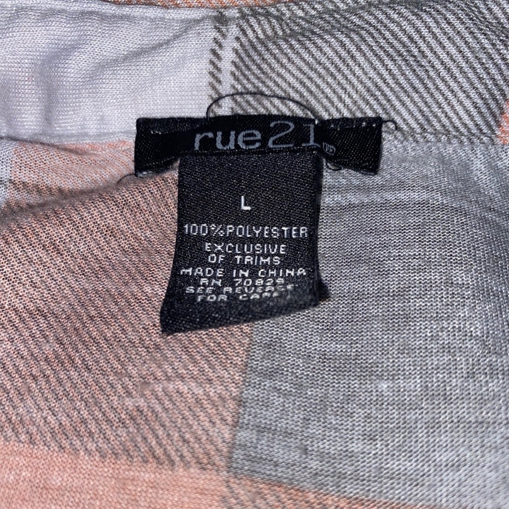 Pink and grey colored flannel